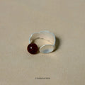 Alloy electroplated ring and bracelet set with diamond design, small round spoon shape