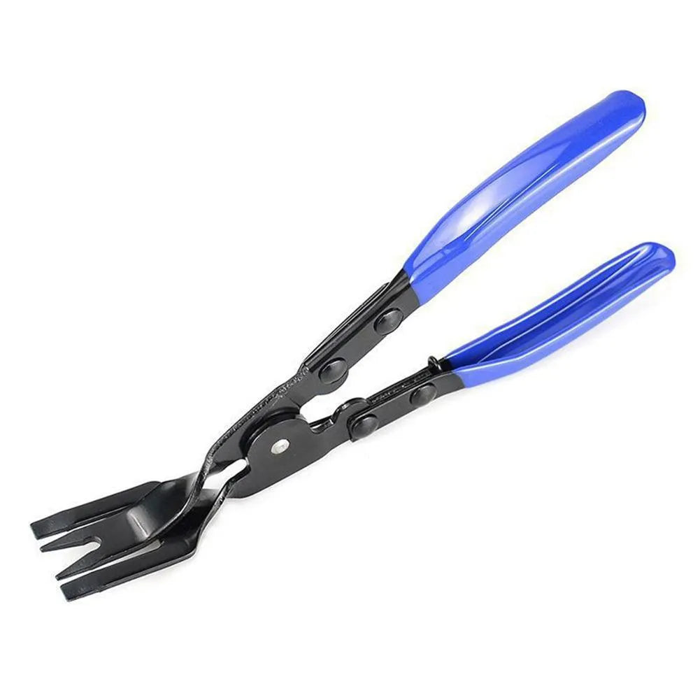 Blue car door panel separator pliers with 240mm drop forged steel construction for interior clamp removal