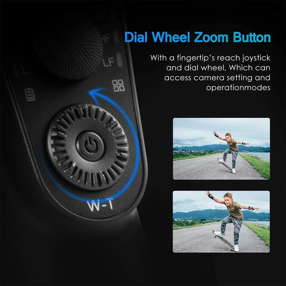 Black three-axis handheld gimbal stabiliser for mobile phones with tripod and hard case.
