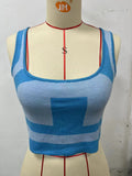 Women's U-collar camisole in contrast colour with street fashion styling