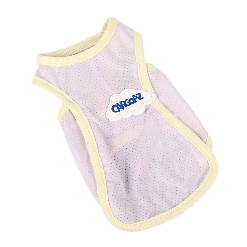 Grass green polyester cat vest with sports style design for summer wear