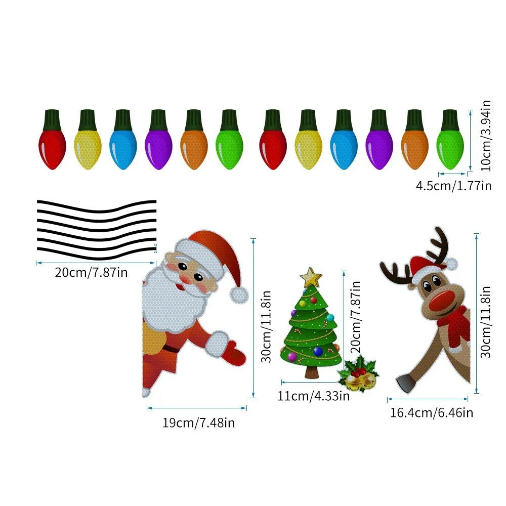 Christmas elk reflective magnetic car decoration sticker in cartoon design