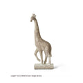 Wood colour synthetic resin giraffe ornament for shelf decoration, 30.5cm tall.