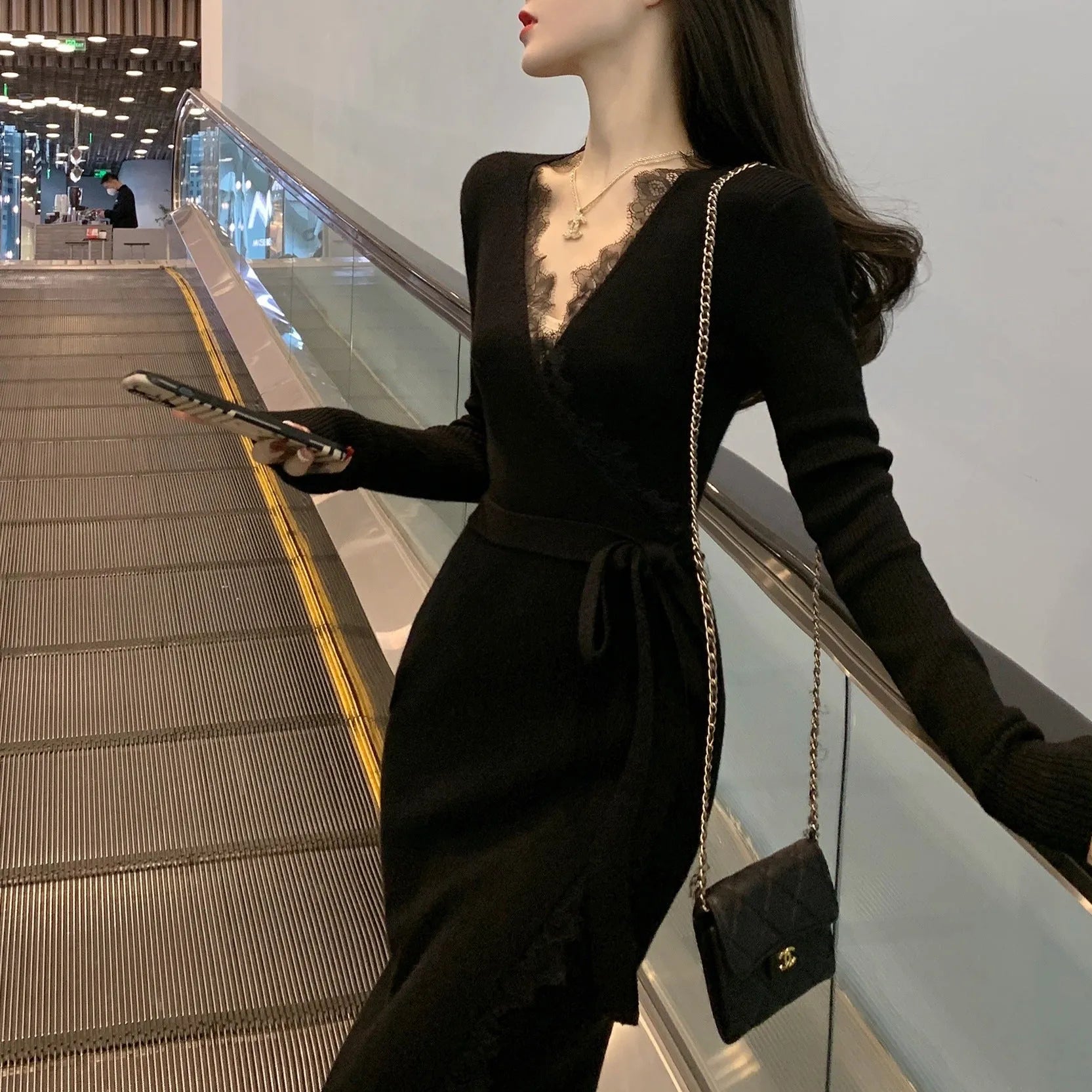 Black solid colour polyester princess dress skirt with free size fit and elegant styling