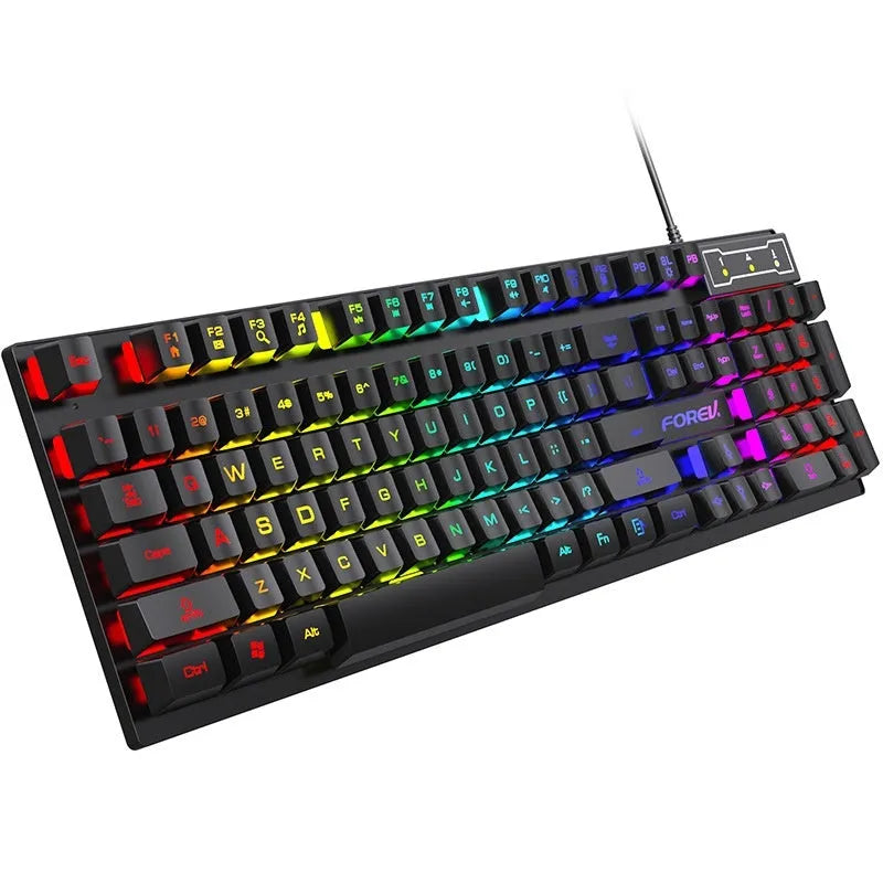 Black backlit 104-key portable gaming keyboard with ABS construction and 1.5 metre USB cable