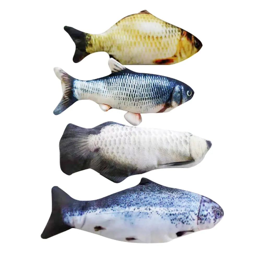 30cm multicolour electronic jumping fish cat toy with USB charging cable