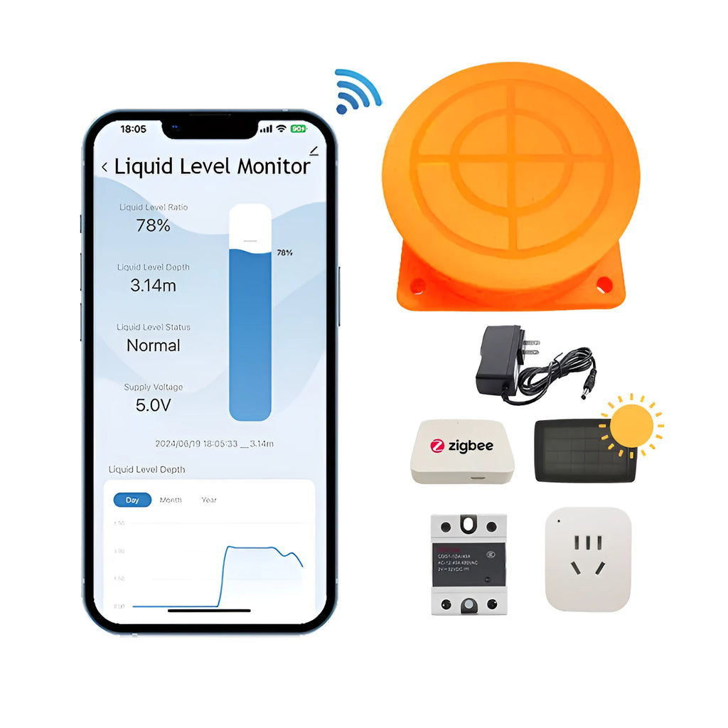ME201W wireless fluid level sensor for remote water and oil tank monitoring with Tuya SmartLife app