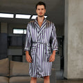 Men's lightweight rayon summer bathrobe nightgown in multiple colour options including red crane design