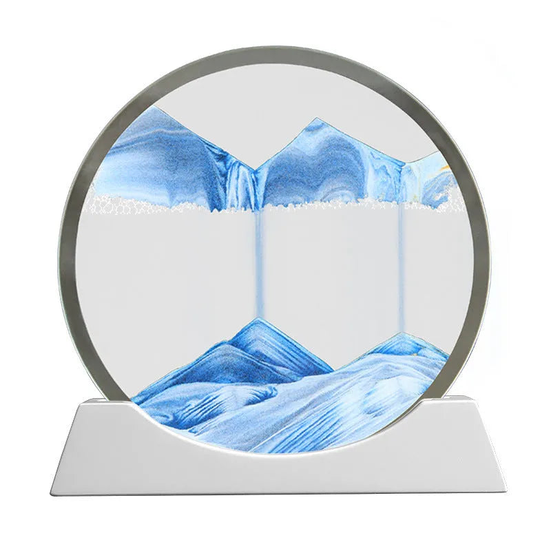 12 inch quicksand painting desktop night lamp with abstract rotary design in modern simple style