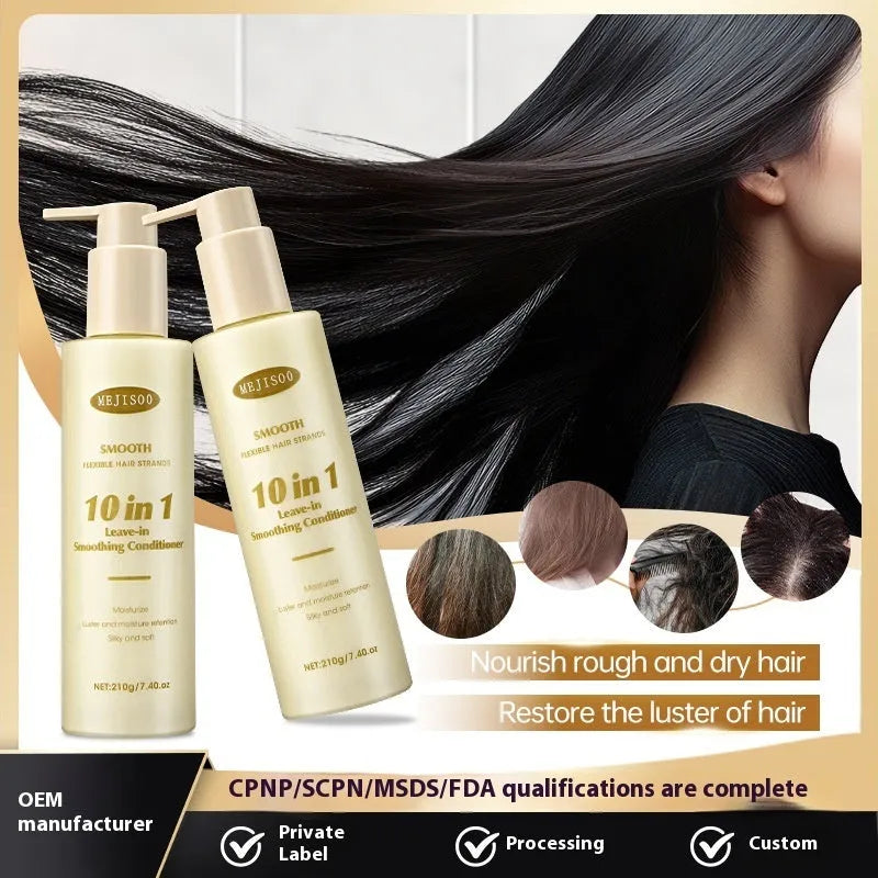 210g bottle of wash-free 10-in-1 hair conditioner for ladies frizzy hair treatment