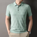 Men's short sleeve T-shirt in DX525 Green ice silk lyocell fabric, quick-dry casual top