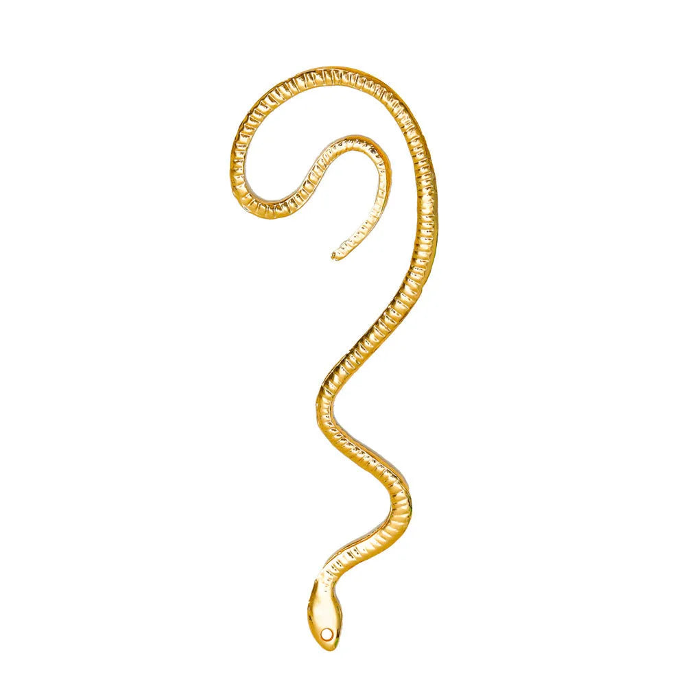 Non-hole ear clip vintage snake-shaped ear cuff with cubic zirconia for women left ear only