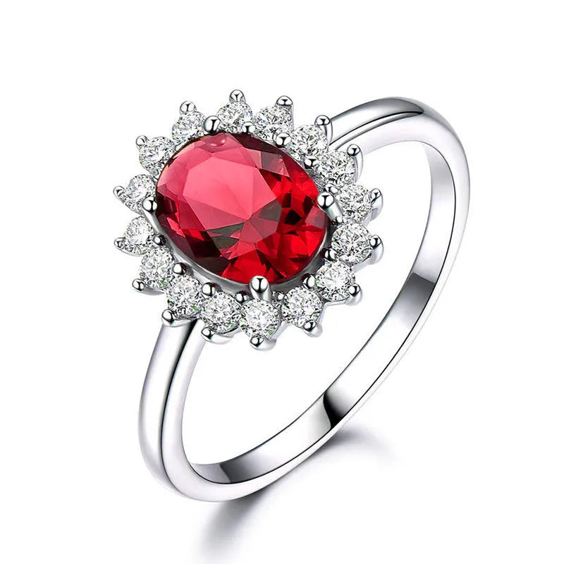 Electroplated copper women's ring with floral design and inlaid zirconium elements in colour options
