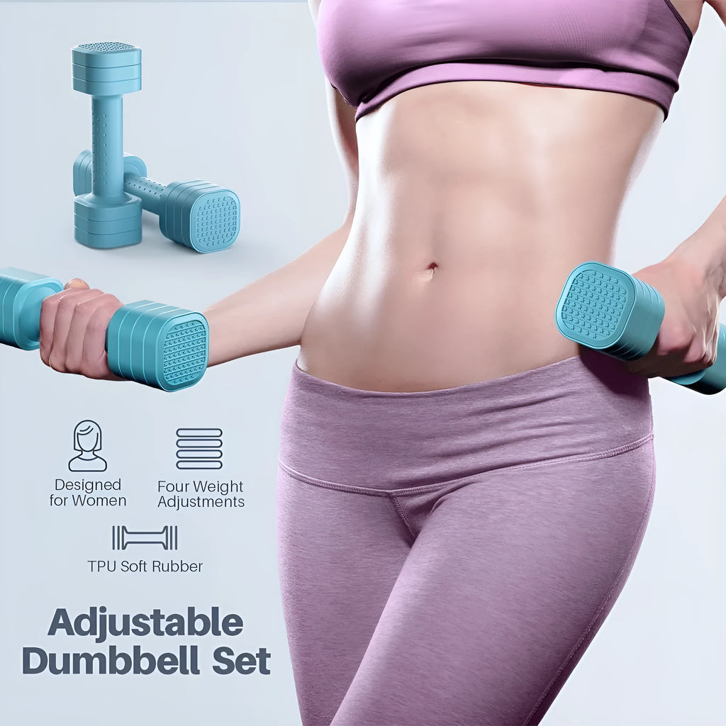 Women's detachable dumbbell set in pink colour with 5lb weight marking