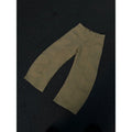 Men's casual cotton straight trousers in solid khaki colour from the front