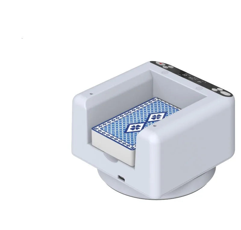 Third generation automatic poker dealing machine with plastic card dispenser