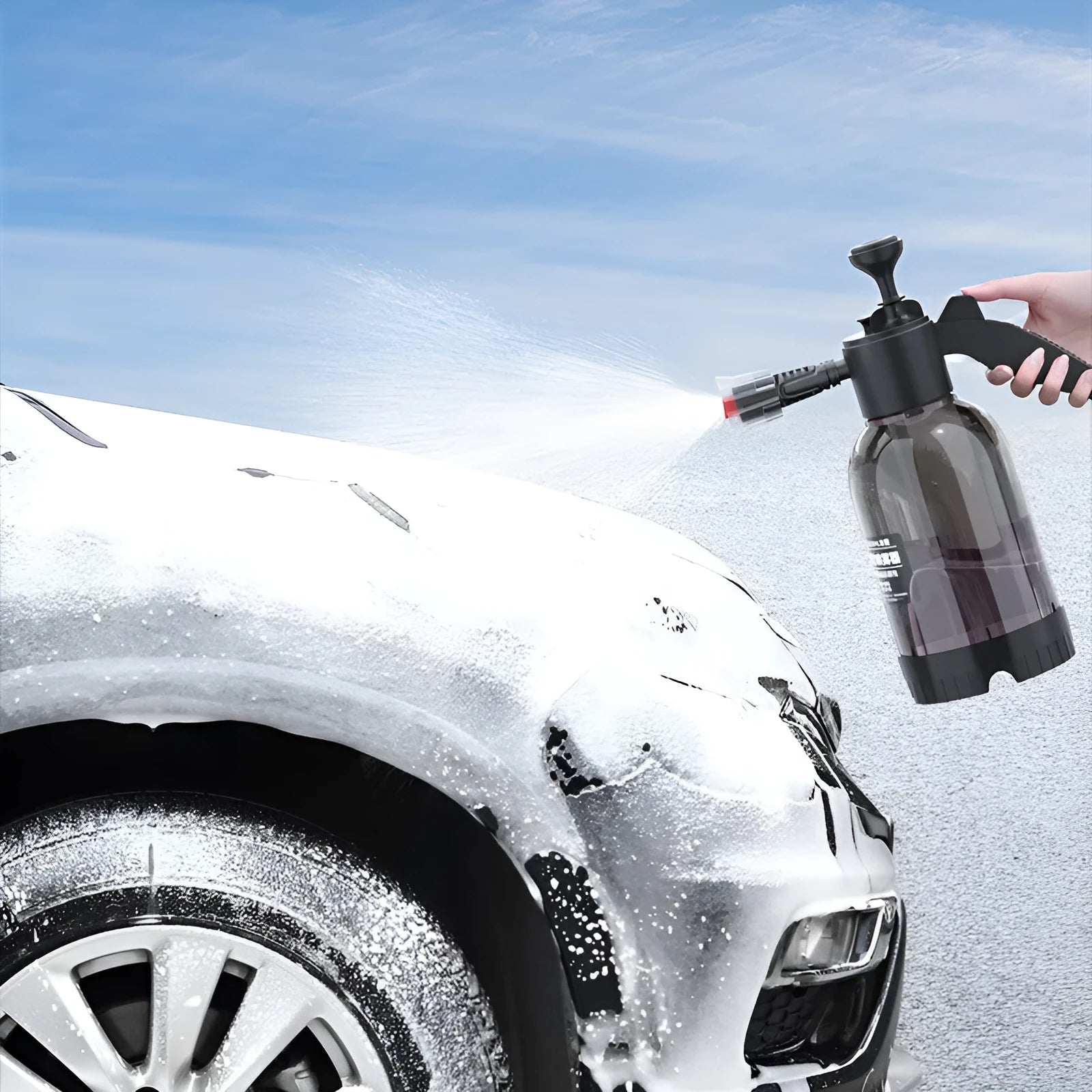 Black 2L foam watering can sprayer with switch lock and aluminium oxide tie rod