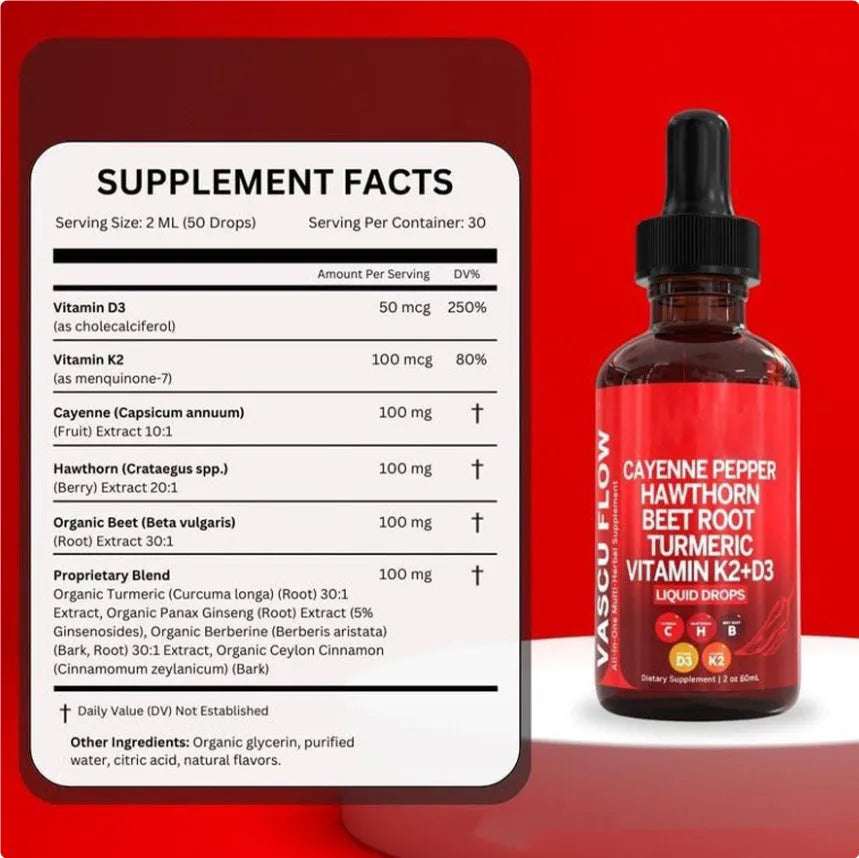 Vitamin D3 K2 Hawthorn Fruit Supplement Liquid Drops 60ml bottle