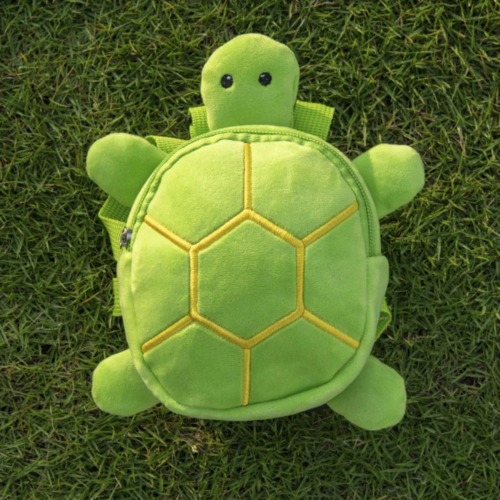 Turtle-shaped velvet pet backpack with integrated harness, metal zipper, and no-pull system for dogs and cats