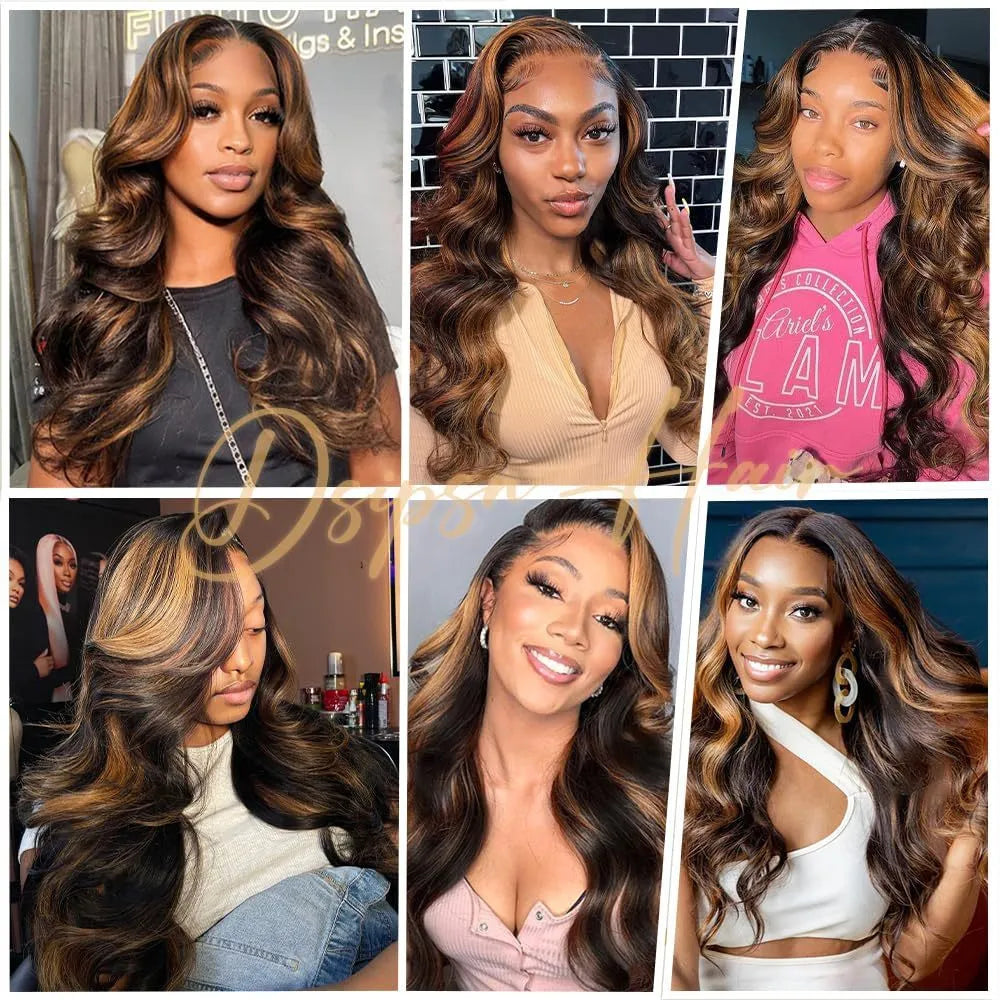Ladies front lace synthetic wig brown medium long curly big wave M1559 1B/30# 24 inches