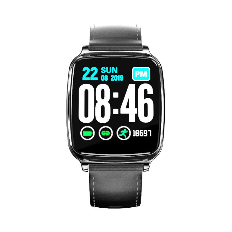 M8 smart bracelet showing zinc alloy body with tempered glass screen and TPU wrist strap
