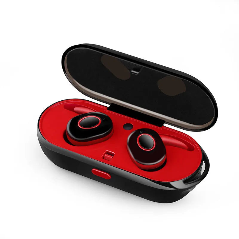 Bluetooth headset noise reduction HiFi stereo mini sports wireless earbuds in-ear with microphone black