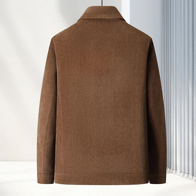 Men's slim fit casual coat jacket in a classic colour on a middle-aged model.