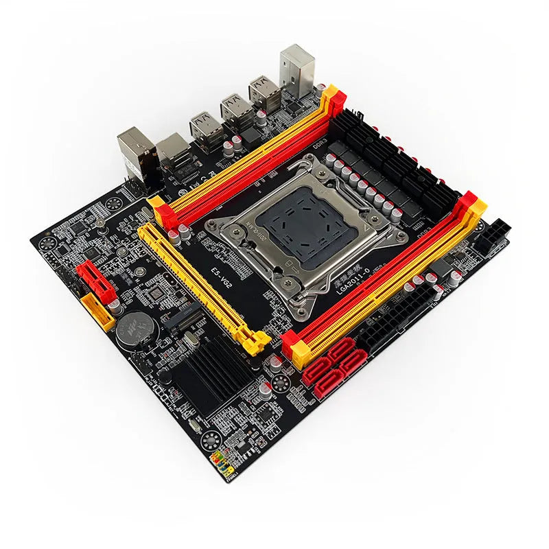 X79-VG2 desktop motherboard with LGA 2011 CPU socket, PCIe 16X slot, DDR3 memory slots, and M.2 connector.