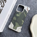 Camouflage carbon fibre pattern aluminium alloy phone case for Galaxy S25 Ultra with magnetic bracket, black colour