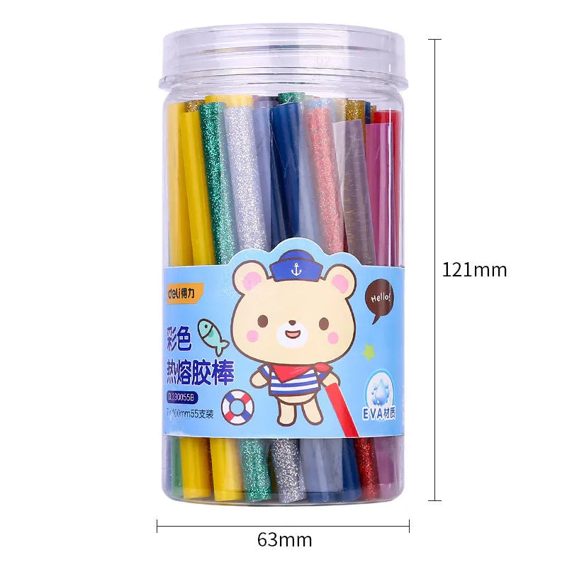 55 transparent hot melt glue sticks with 7.0mm diameter for DIY adhesive projects