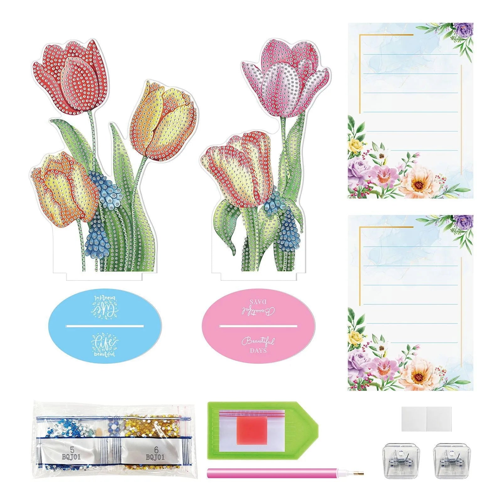 Diamond painting decorative note clip with American-style handmade design measuring 19 x 11.5 x 9cm
