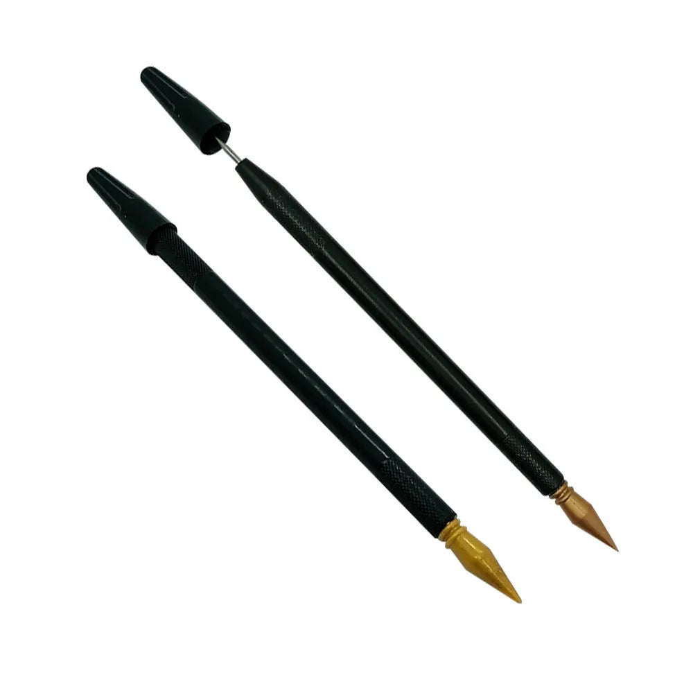 Children's scratch art pen with paper brush attachment for rainbow scratch painting projects
