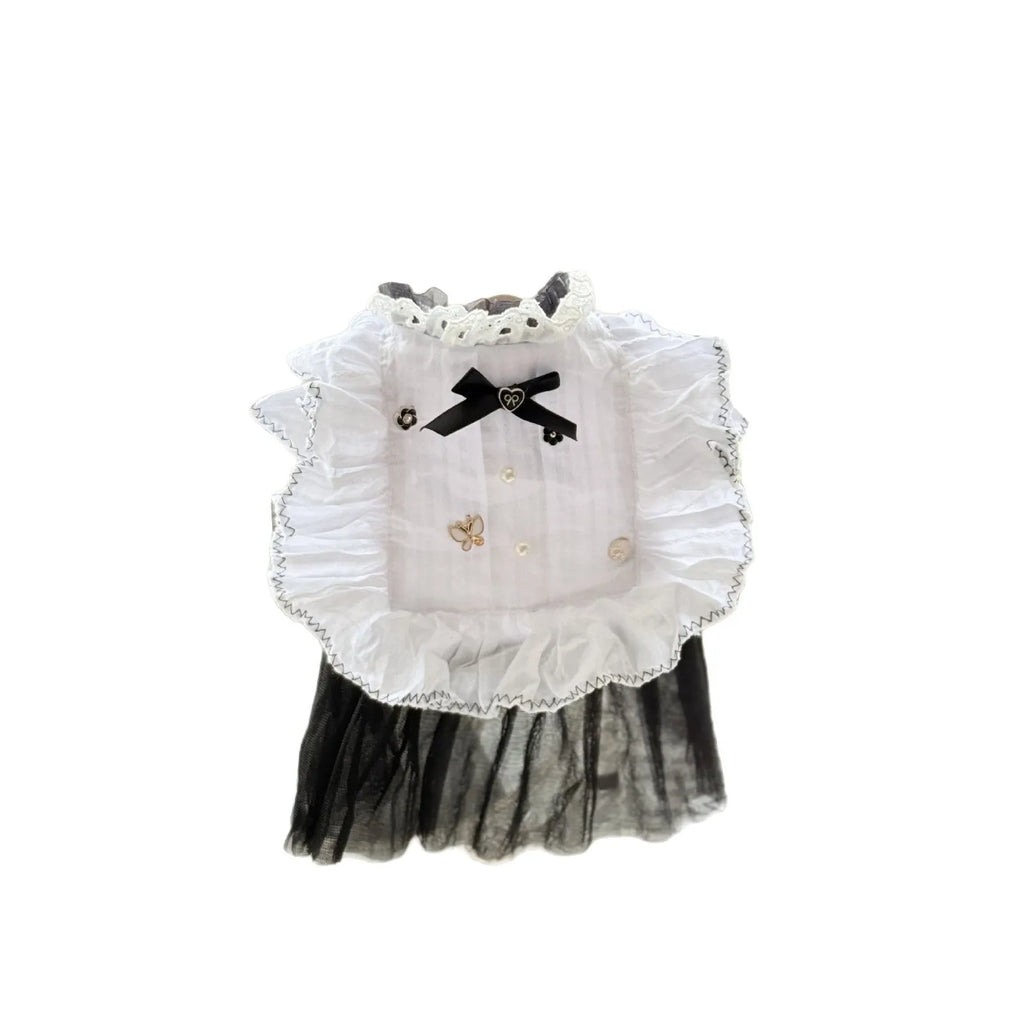 White polyester princess-style waltz gauze skirt for small to medium dogs