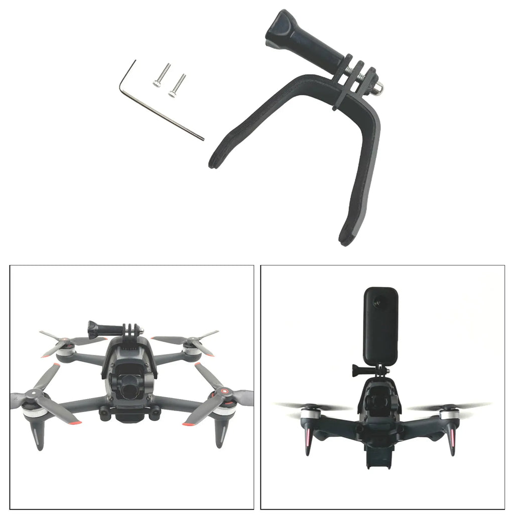 3D printed FPV drone expansion bracket for mounting GoPro action cameras with sponge protection