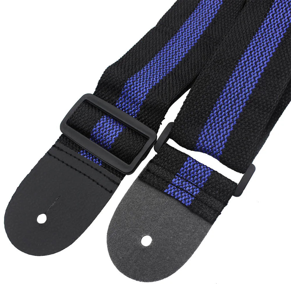Woven crossbody strap for guitars, bass, and ukuleles in five colour options
