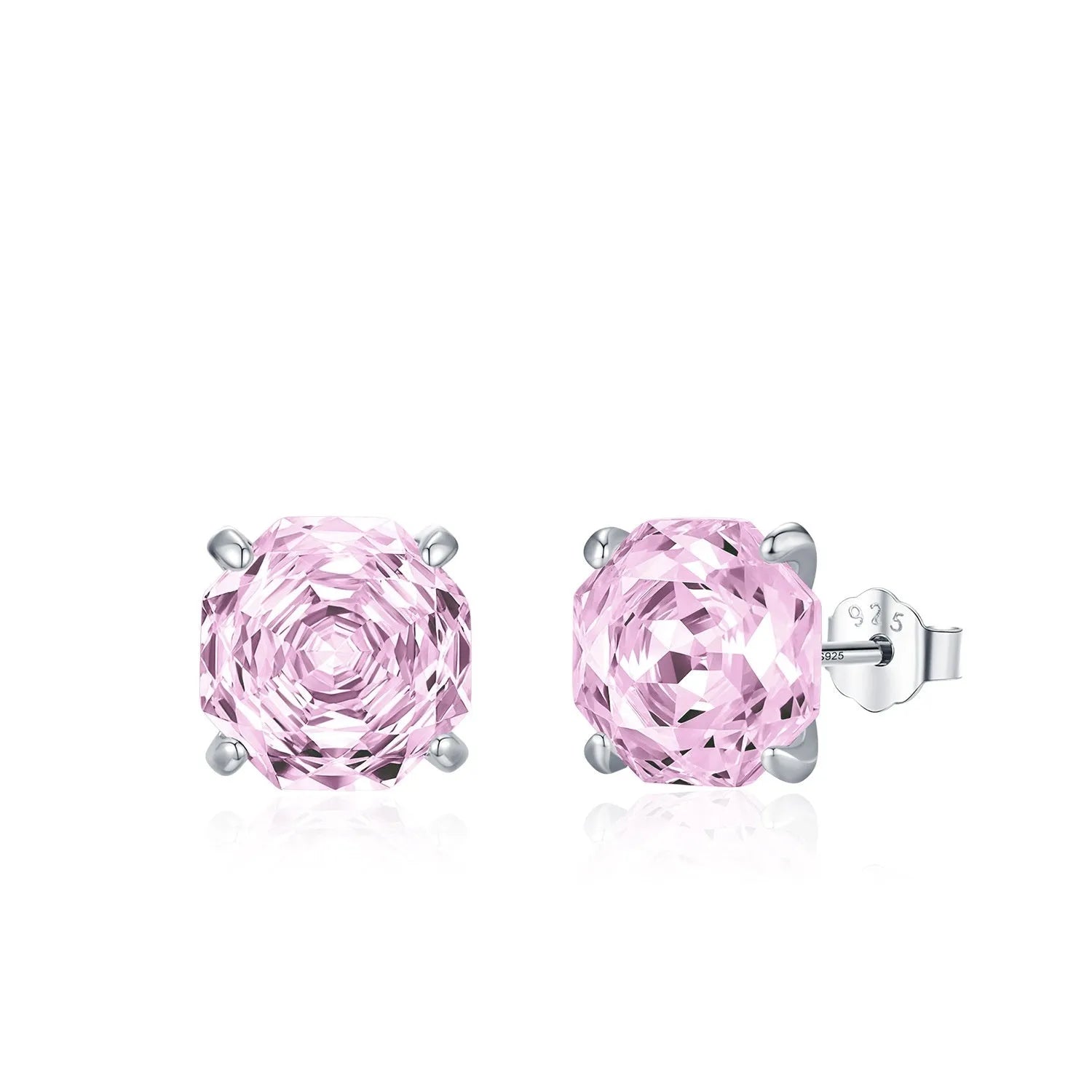 S925 sterling silver rose stud earrings in flower design with rose elements