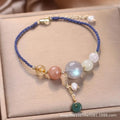 Hand-woven peace buckle bracelet for women with crystal and sequins, available in red, green and blue colours