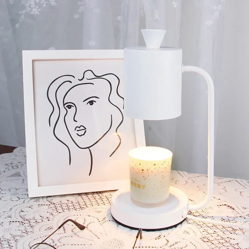 European style white aromatherapy wax melting lamp with dimmer switch and 1.5 metre cord