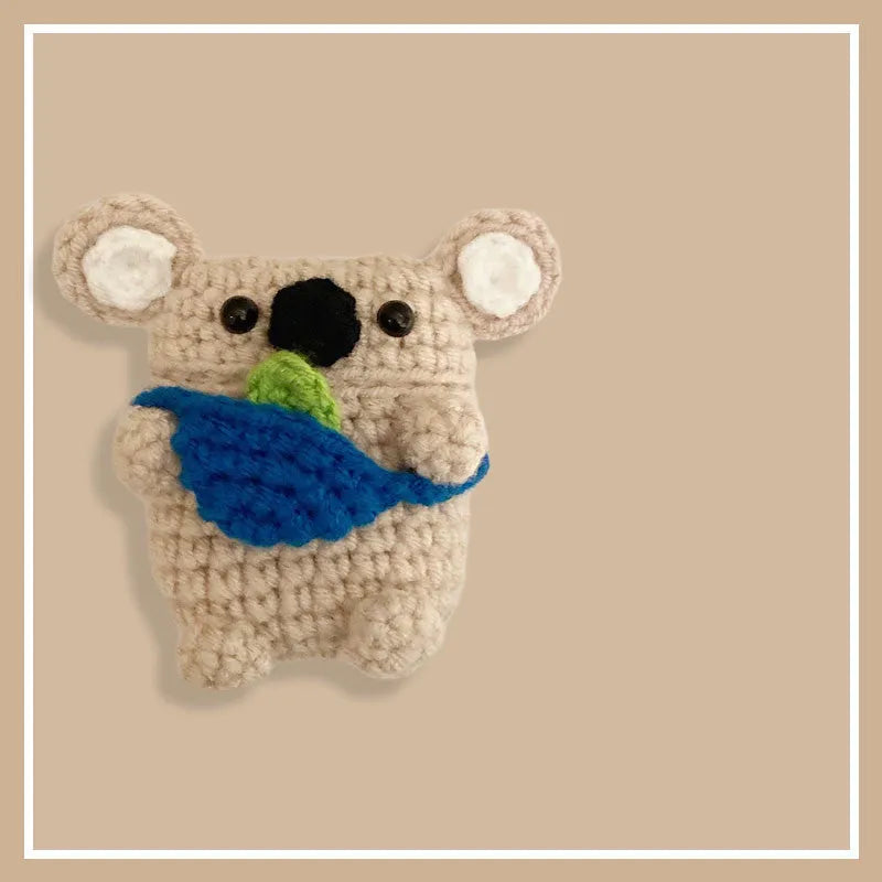 Hand-knitted koala bear backpack protective sleeve for AirPods wireless earbuds
