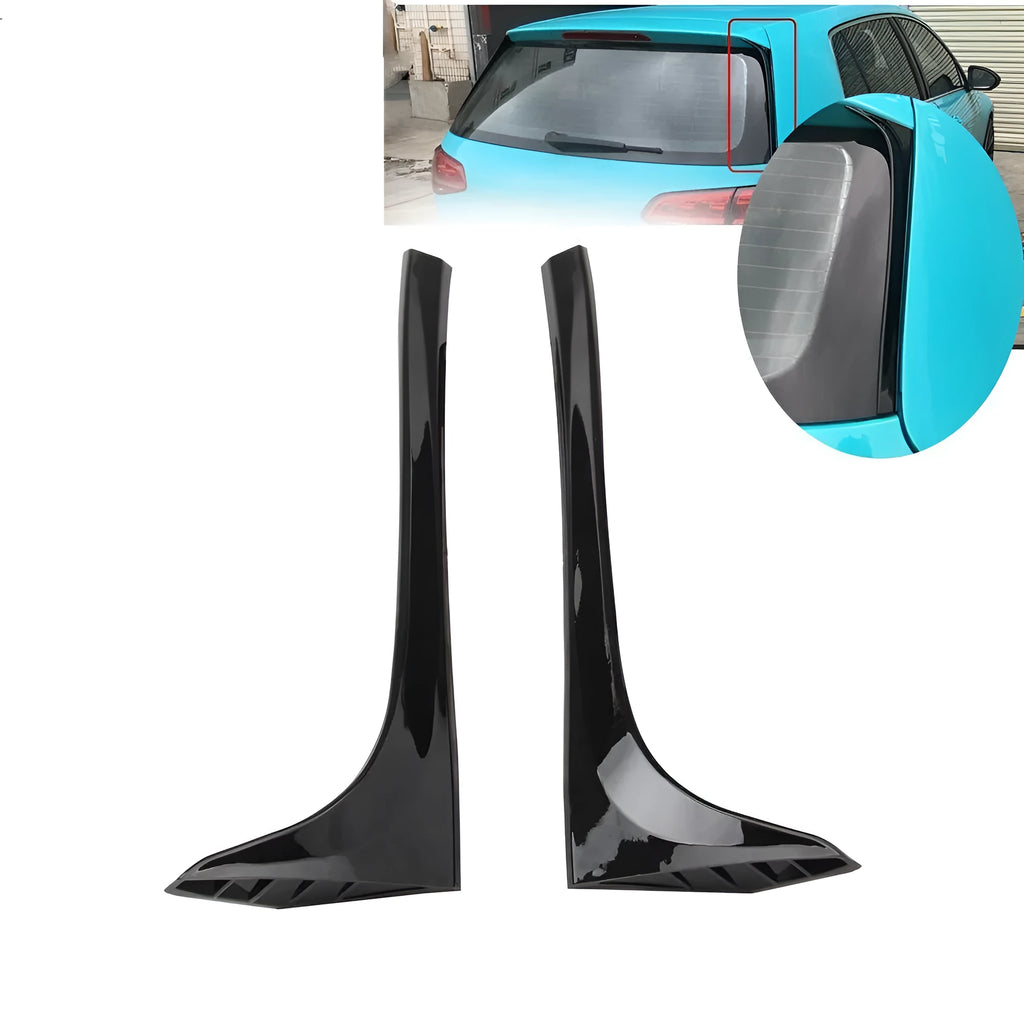 Glossy black ABS plastic rear window side spoiler wing pair for Volkswagen Golf 7 MK7