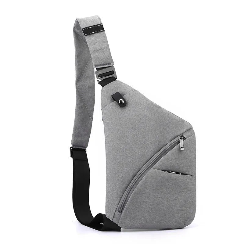 Men's Oxford cloth chest bag in urban simplicity style with single shoulder design and letter detailing