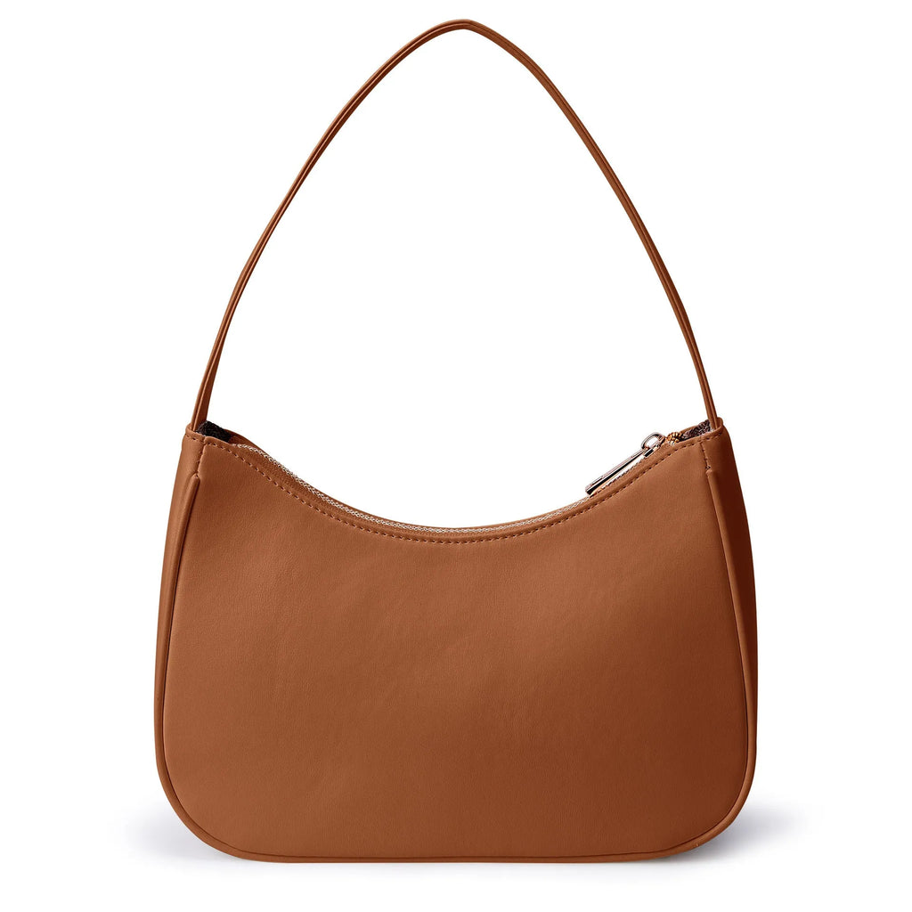 Simple retro waterproof PU shoulder bag shown in multiple colour options