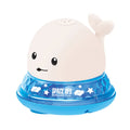 Automatic water-sensing whale spray bath toy with flashing lights for baby bath time