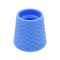 Silicone pet shower head in blue, green, and orange colours for portable dog and cat bathing