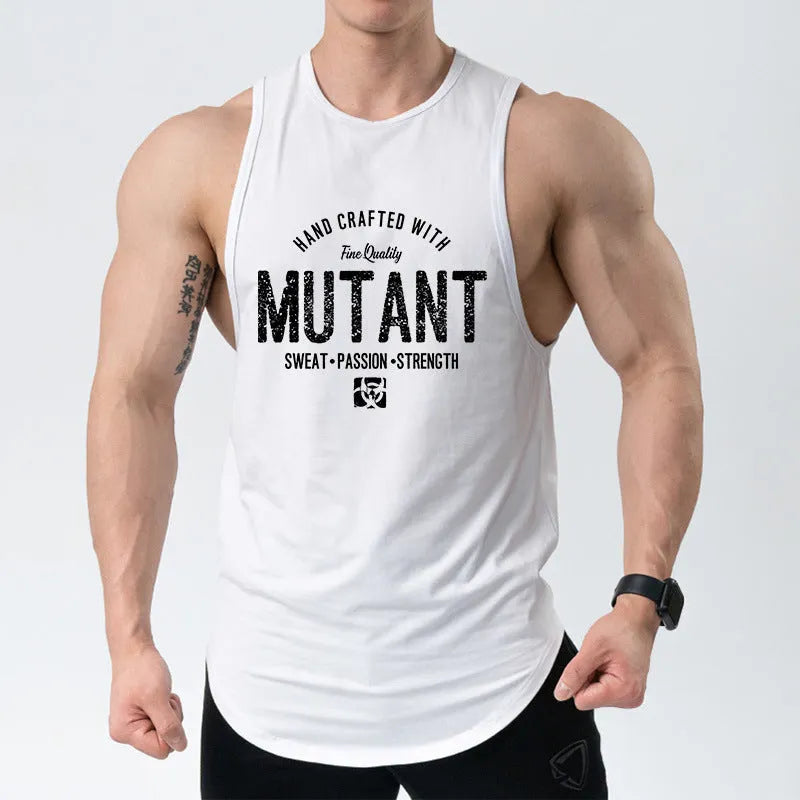 Loose-fit polyester training vest in multiple colour options including black red label and yellow large mark