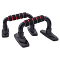 Pair of I-shaped diamond push up bars in PP sponge foam, shown in available colours for strength training.
