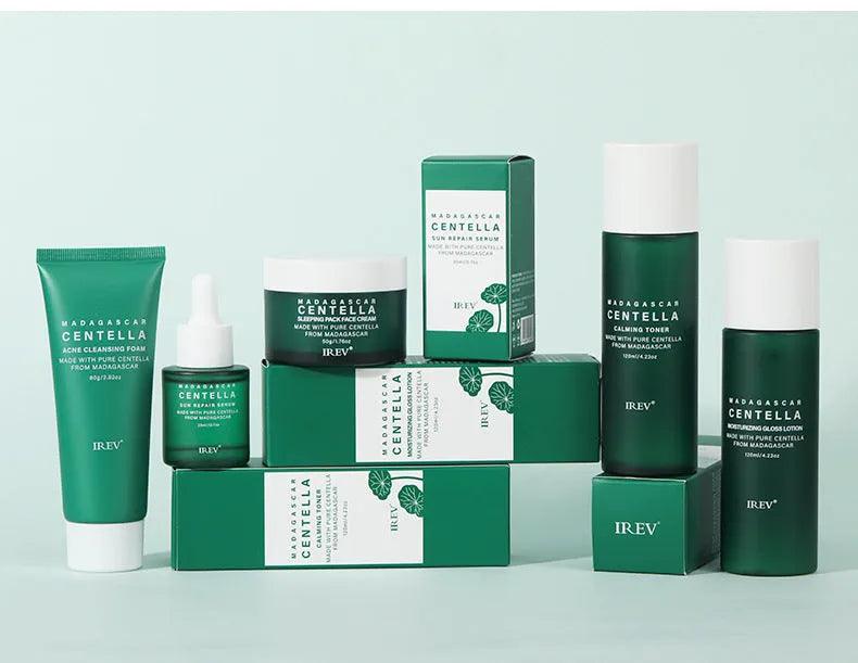 Snow Grass facial skincare set with Centella Asiatica – 80g 120mL 20mL 50g 120mL