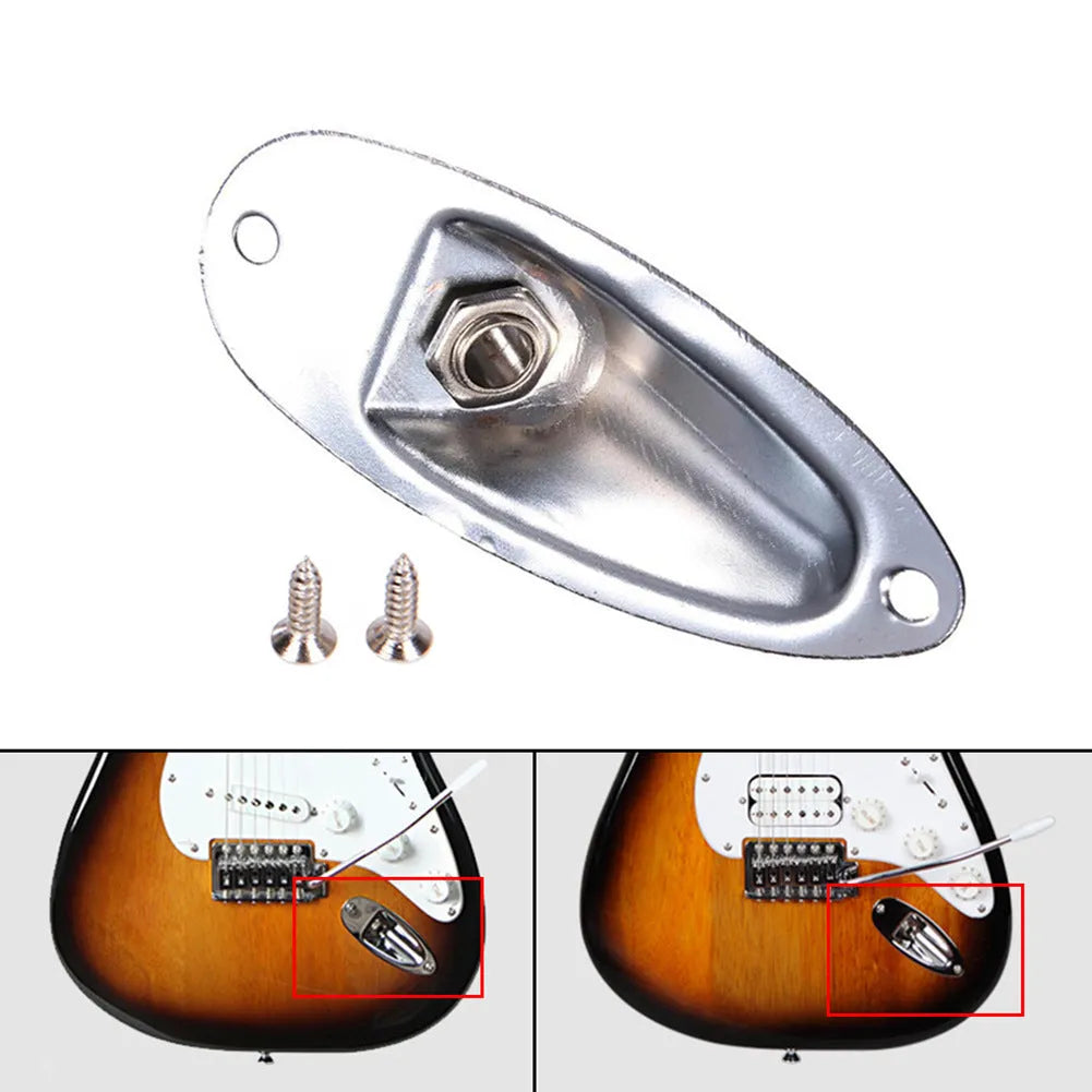 Alloy electric guitar ST boat socket in black on white background