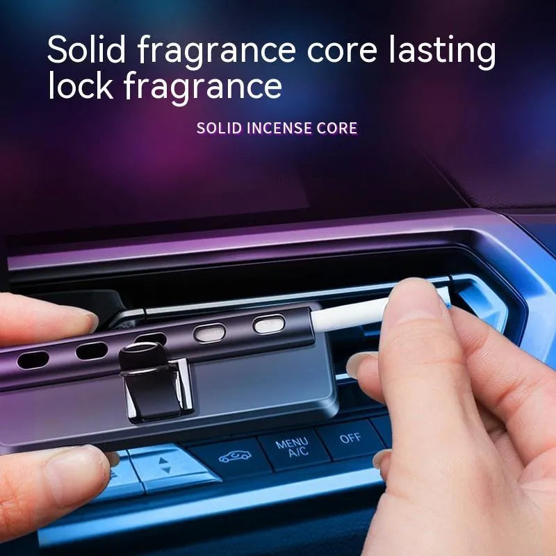 Black LED automobile aromatherapy air vent perfume diffuser with USB cable and fragrance sticks