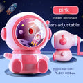Blue cartoon astronaut manual pencil sharpener with anti-jam mechanism for children